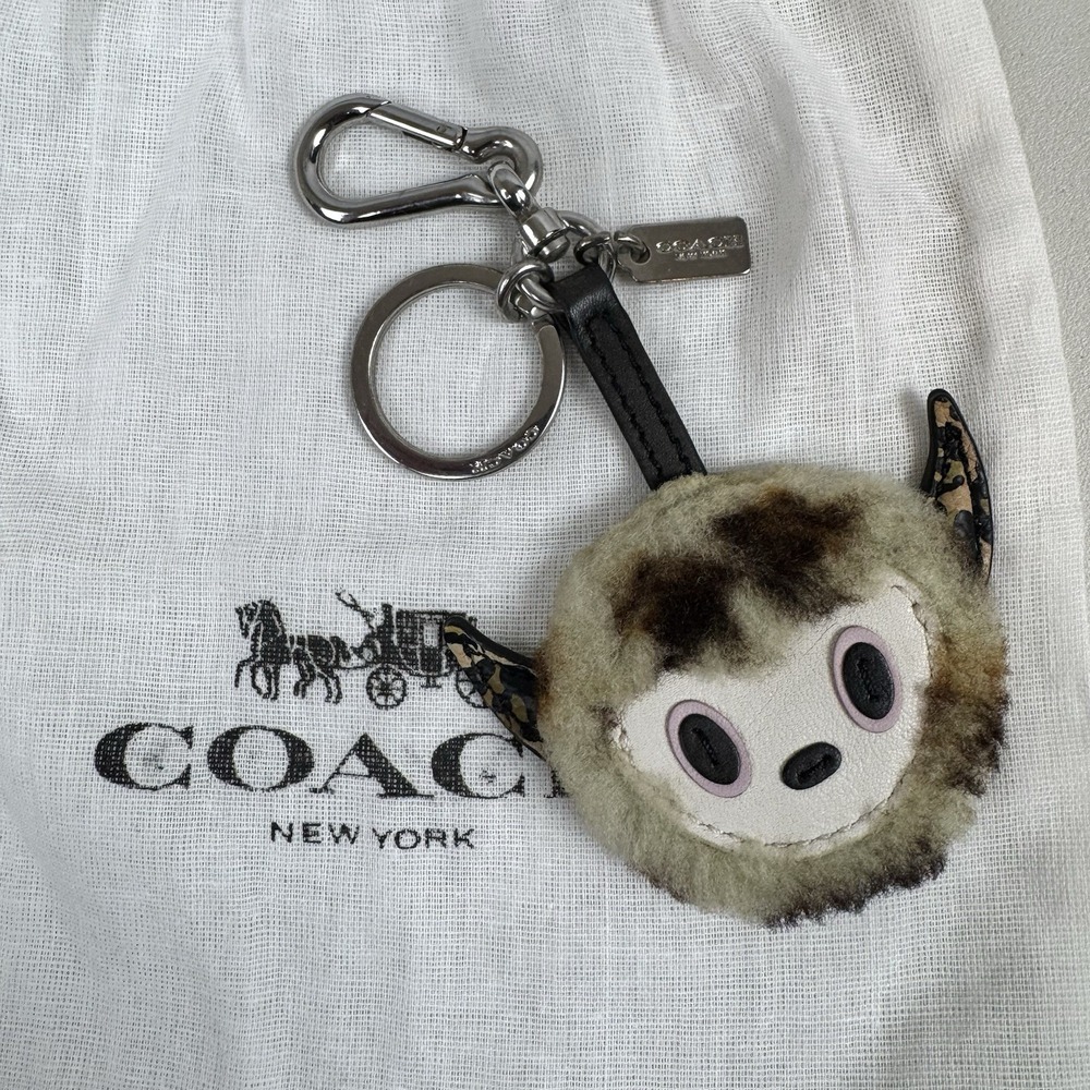 Coach Gary Baseman Buster Leather Leopard Keychain Limited Edition 64760 New - Picture 7 of 10